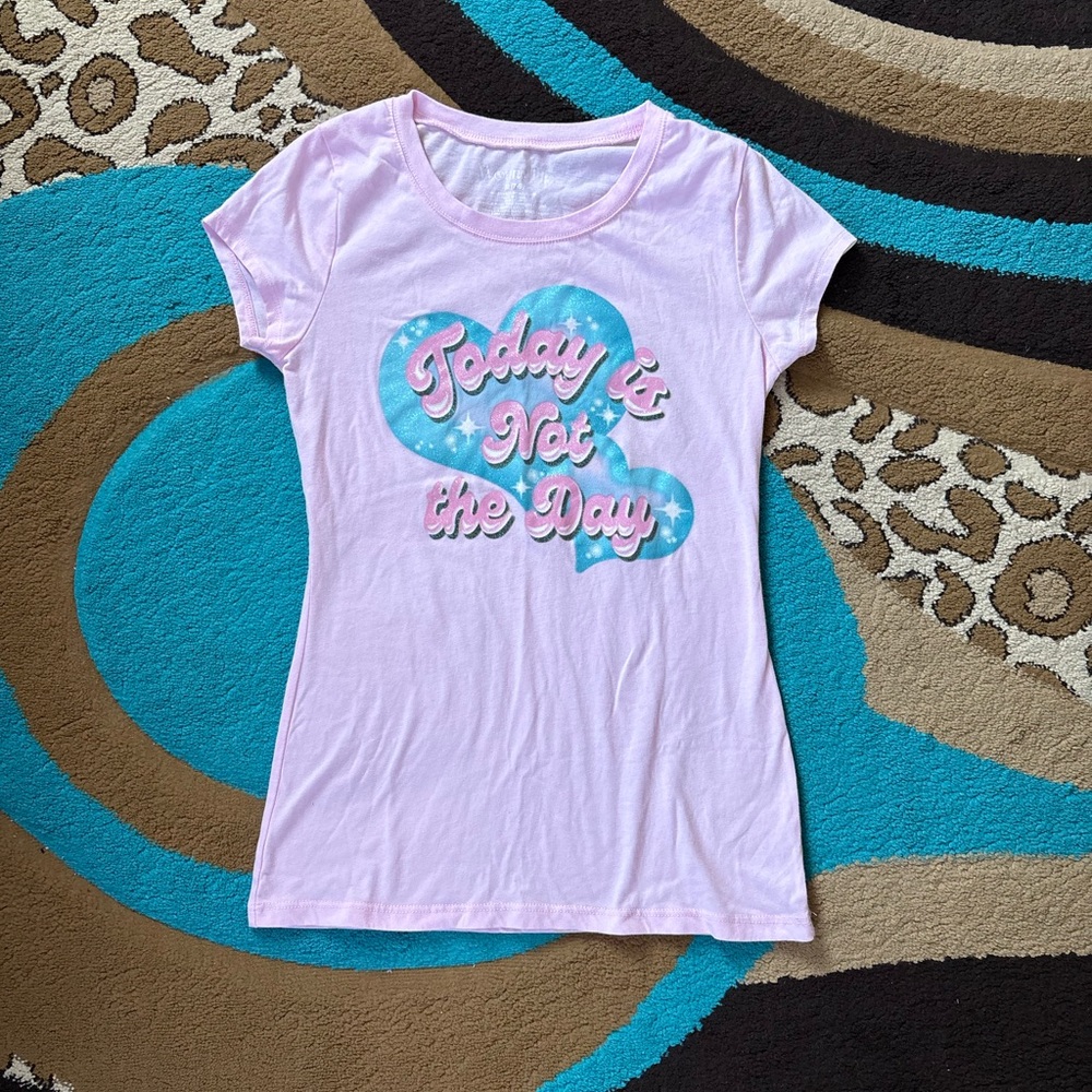 Wound Up Light Pink Today is Not the Day Graphic Tee